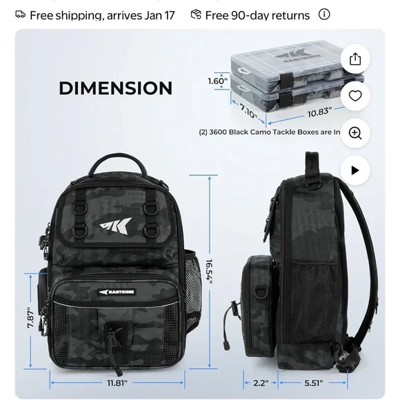 Black and Orange Camo Backpack - Picture 4 of 7